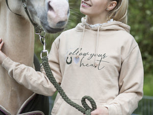 "Follow your heart" Hoodie sand - Biniebo